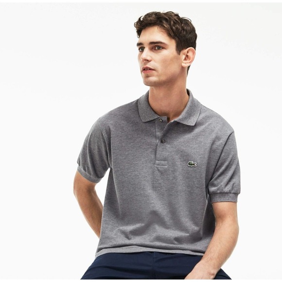 LACOSTE Classic Chine Platinum Short Sleev Polo Shirt Size 40/8 - Picture 1 of 9